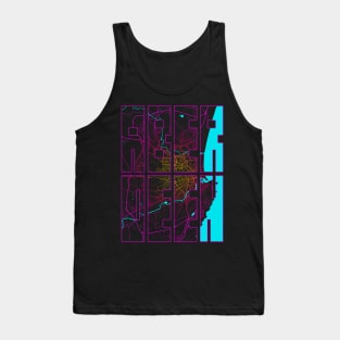 Aberdeen, Scotland City Map Typography - Neon Tank Top